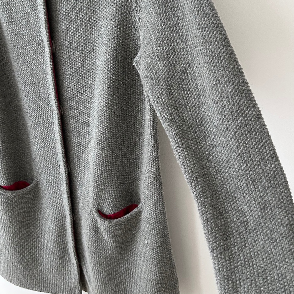 Boden Seed Stitch Gray Wool Cardigan Sweater Coat - Picture 7 of 16